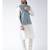 Blue & Off White Color Dupion Silk Kurta Jacket Set