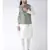 Green & Off White Color Dupion Silk Kurta Jacket Set