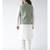 Green & Off White Color Dupion Silk Kurta Jacket Set