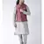 Red & Silver Color Dupion Silk Kurta Jacket Set
