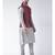 Red & Silver Color Dupion Silk Kurta Jacket Set
