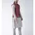 Red & Silver Color Dupion Silk Kurta Jacket Set