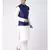 Royal Blue & Off White Color Dupion Silk Kurta Jacket Set