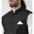 Black & Off White Color Dupion Silk Kurta Jacket Set