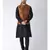 Copper & Black Color Dupion Silk Kurta Jacket Set