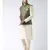 Green & Cream Color Dupion Silk Kurta Jacket Set