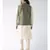 Green & Cream Color Dupion Silk Kurta Jacket Set