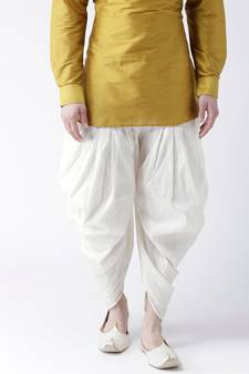 Dupion Silk Off White Color Patiala for Men