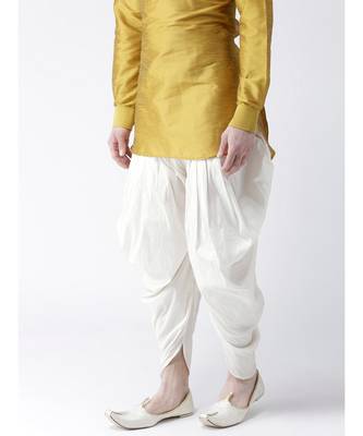 Dupion Silk Off White Color Patiala for Men 2