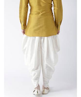 Dupion Silk Off White Color Patiala for Men 3