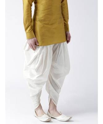 Dupion Silk Off White Color Patiala for Men 4