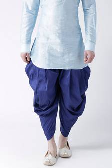 Dupion Silk Royal Blue Color Patiala for Men