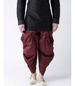 Dupion Silk Maroon Color Patiala for Men