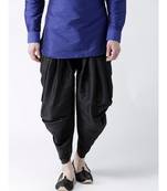 Dupion Silk Black Color Patiala for Men