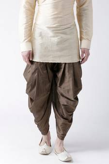Dupion Silk Brown Color Patiala for Men