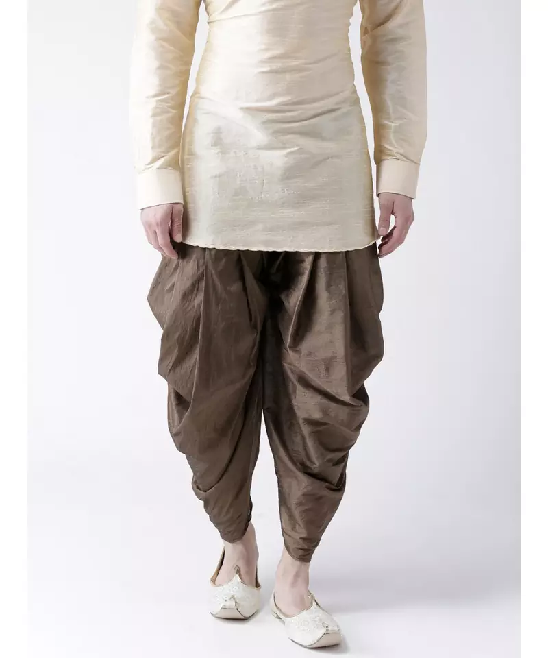 Dupion Silk Brown Color Patiala for Men