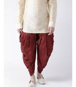 Dupion Silk Red Color Patiala for Men