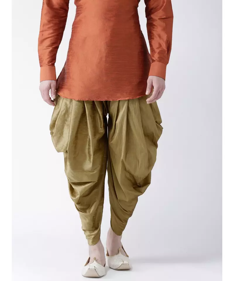 Dupion Silk Brown Color Patiala for Men