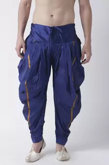 Dupion Silk Royel Blue Color Patiala for Men