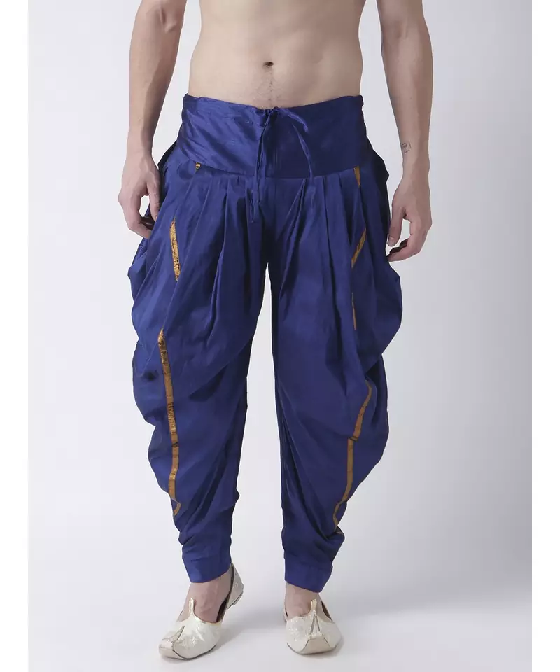 Dupion Silk Royel Blue Color Patiala for Men
