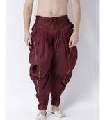 Dupion Silk Maroon Color Patiala for Men