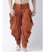 Dupion Silk Orange Color Patiala for Men