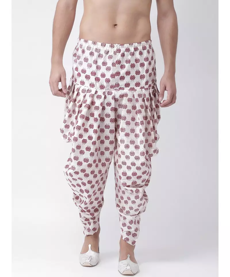 Printed Off White Color Patiala for Men
