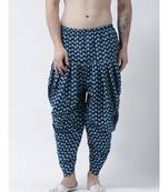 Printed Navy Blue Color Patiala for Men