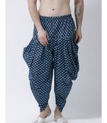 Printed Navy Blue Color Patiala for Men