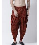 Printed Orange Color Patiala for Men