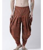 Printed Orange Color Patiala for Men