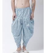 Printed Sky Blue Color Patiala for Men
