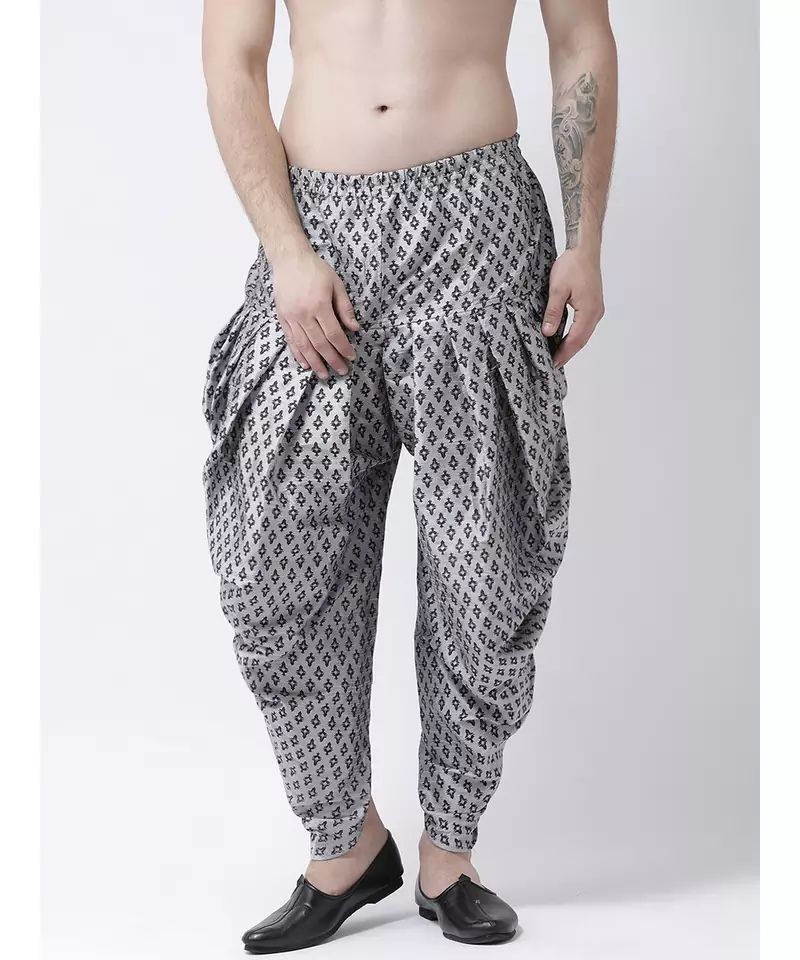 Printed Silver Color Patiala for Men