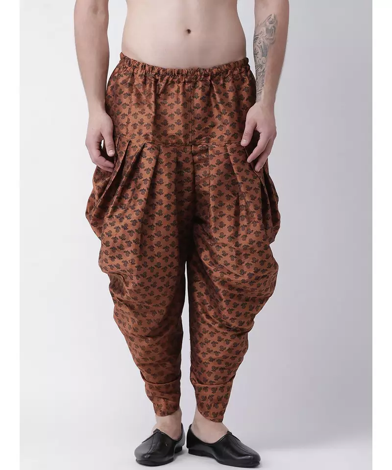 Printed Copper Color Patiala for Men