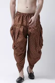 Printed Copper Color Patiala for Men