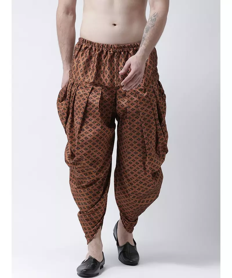 Printed Copper Color Patiala for Men