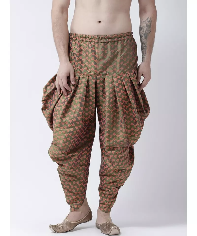 Printed Green Color Patiala for Men