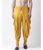 Dupion Silk Yellow Color Patiala for Men