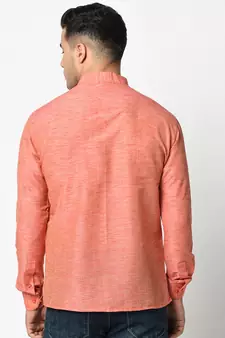 Cotton Pink Color Short Kurta for Men
