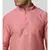 Cotton Coral Pink Color Short Kurta for Men
