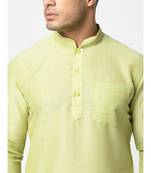 Cotton Green Color Short Kurta for Men