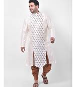 Off White Dupion Silk Kurta with Patiala set