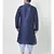 Navy Blue Printed Silk Kurta with Patiala set