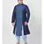 Navy Blue Printed Silk Kurta with Patiala set
