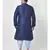Navy Blue Printed Silk Kurta with Patiala set