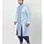 Sky Blue Printed Silk Kurta with Patiala set