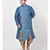 Blue Printed Silk Kurta with Patiala set