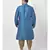 Blue Printed Silk Kurta with Patiala set