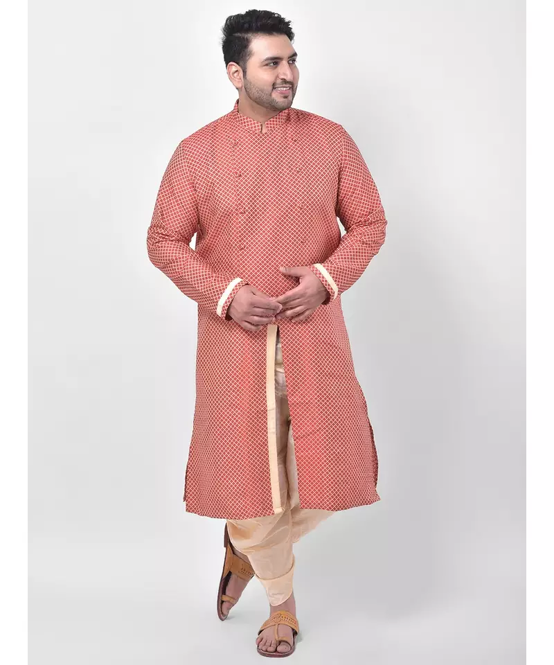 Maroon Silk Blend Kurta with Patiala set