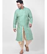Green Silk Blend Kurta with Patiala set